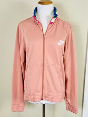 Nike Vintage Y2K Style Dusty Pink Full Zip Bomber Jacket